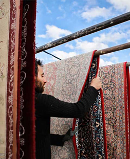 خشک کردن قالی در قالیشویی آذر قم